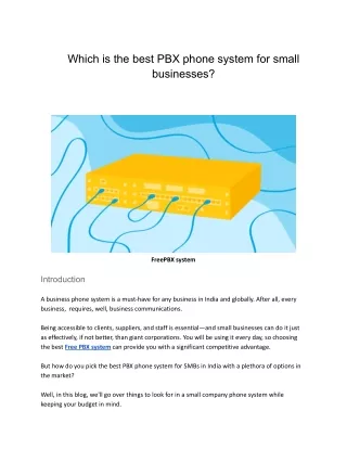 which is the best pbx phone system for small