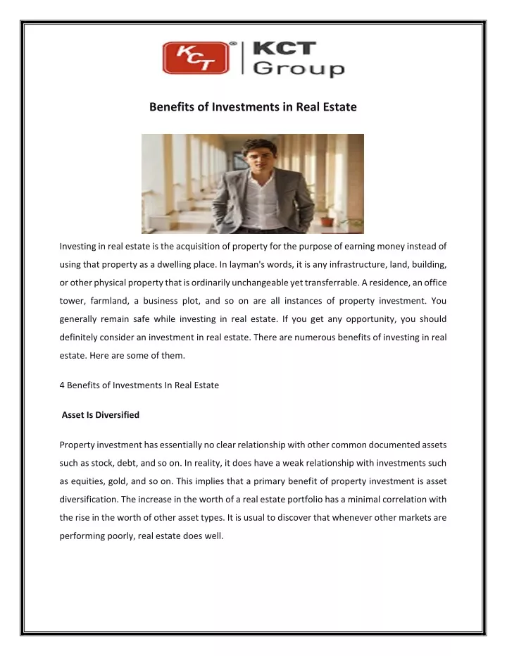 benefits of investments in real estate