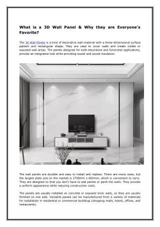 what is a 3d wall panel why they are everyone