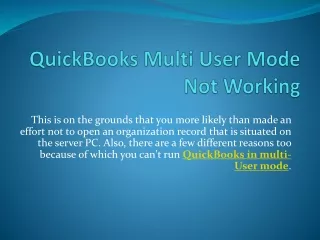 quickbooks multi user mode not working