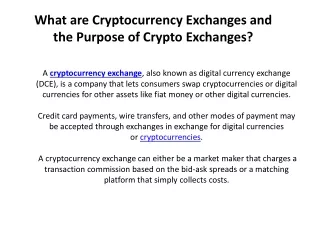 What are Cryptocurrency Exchanges and the Purpose of Crypto Exchanges
