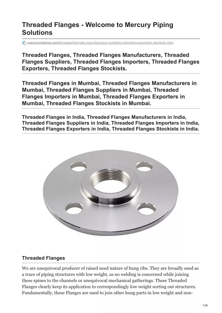 threaded flanges welcome to mercury piping