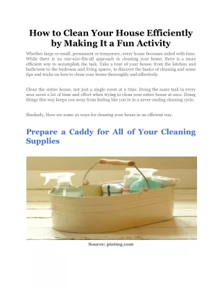 how to clean your house efficiently by making