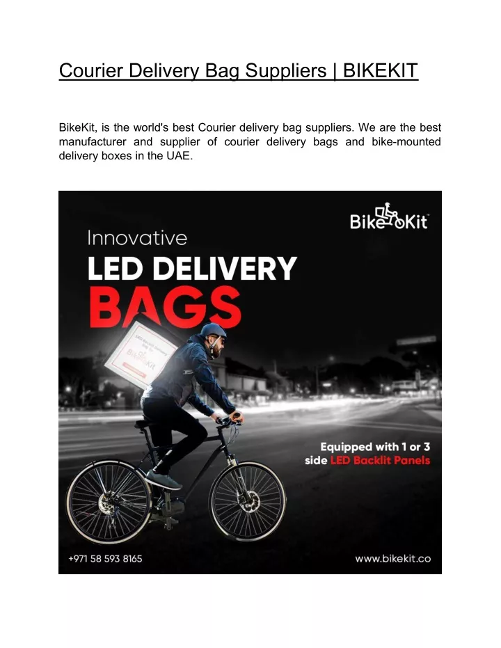 courier delivery bag suppliers bikekit