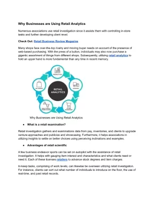 Why Businesses are Using Retail Analytics