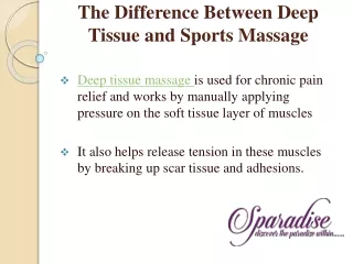 The Difference Between Deep Tissue and Sports Massage