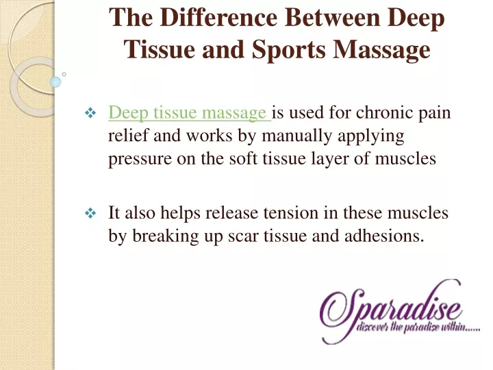 Ppt The Difference Between Deep Tissue And Sports Massage Powerpoint