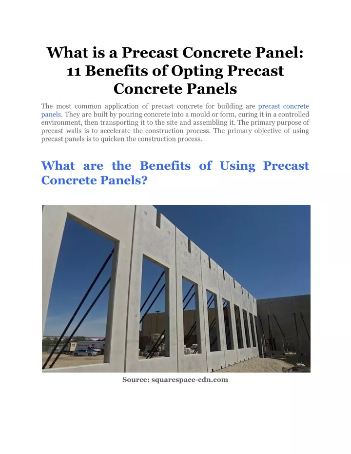 what is a precast concrete panel 11 benefits