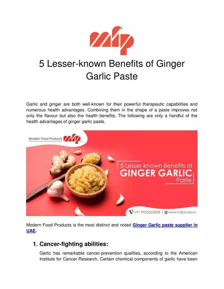 5 lesser known benefits of ginger garlic paste