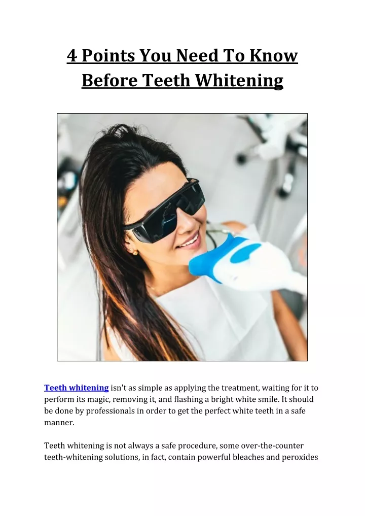 4 points you need to know before teeth whitening