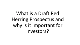 What is a Draft Red Herring Prospectus and why is it important for investors