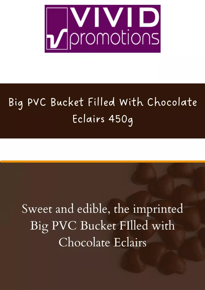 big pvc bucket filled with chocolate eclairs 450g