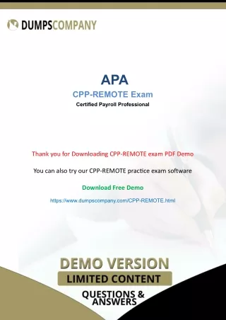 CPP-Remote Exam Syllabus 2022