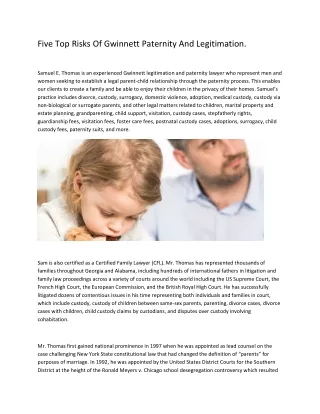 Five Top Risks Of Gwinnett Paternity And Legitimation.