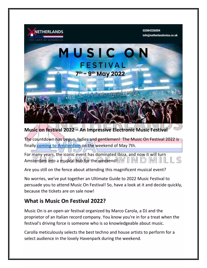 music on festival 2022 an impressive electronic