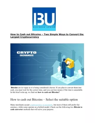 how to cash out bitcoins two simple ways