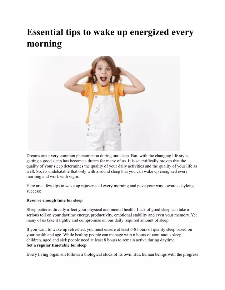 essential tips to wake up energized every morning