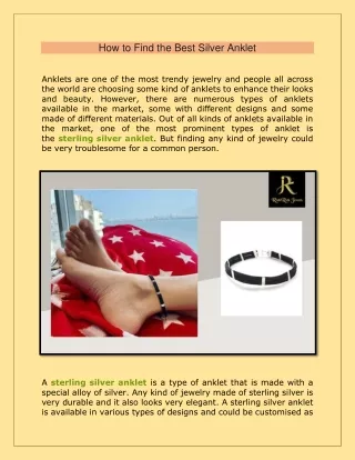 how to find the best silver anklet