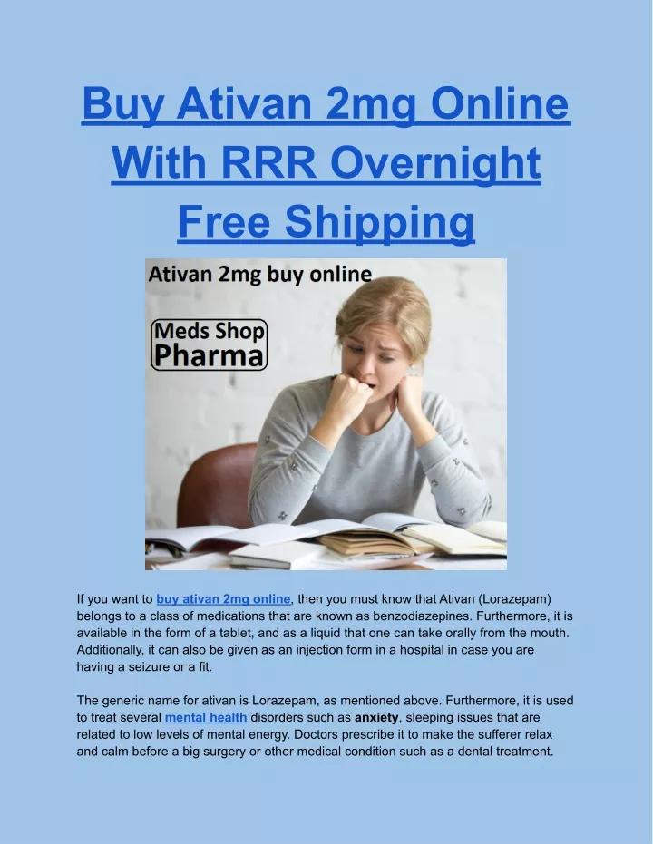 buy ativan 2mg online with rrr overnight free