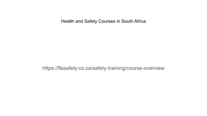 PPT Occupational Health And Safety Courses PowerPoint Presentation 