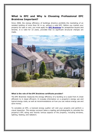 what is epc and why is choosing professional