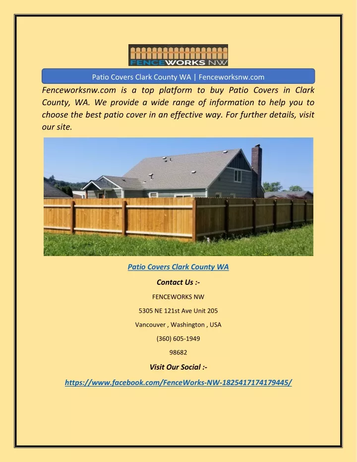 patio covers clark county wa fenceworksnw com