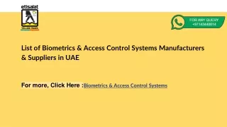 list of biometrics access control systems manufacturers suppliers in uae