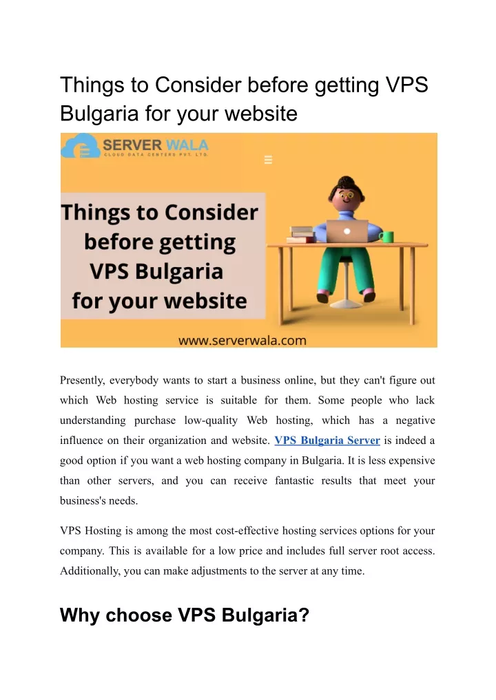 things to consider before getting vps bulgaria