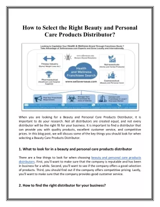 How to Select the Right Beauty and Personal Care Products Distributor
