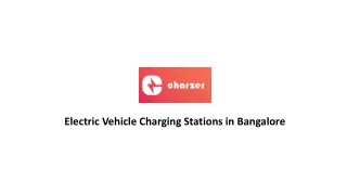 Electric Vehicle Charging Stations in Bangalore