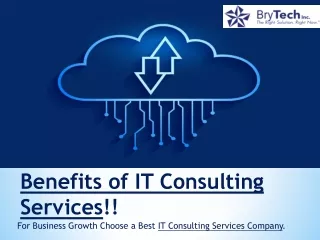 Benefits Of IT Consulting Services!