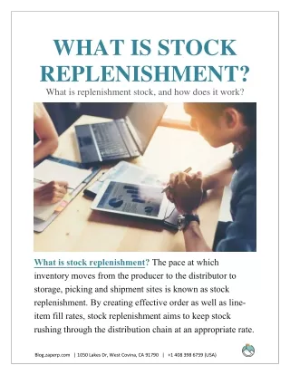 what is stock replenishment what is replenishment