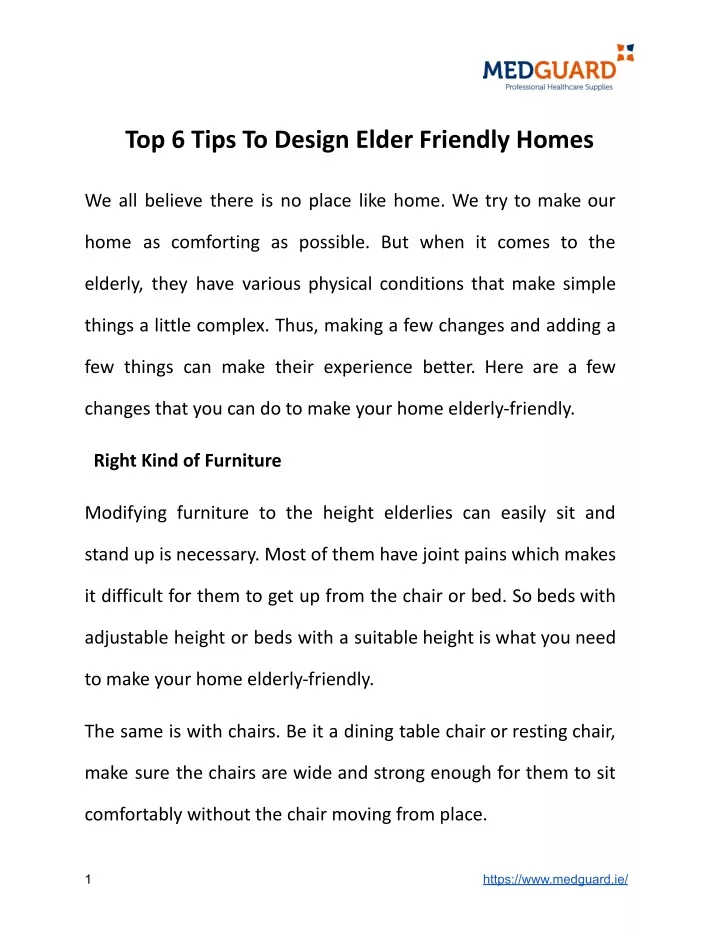 top 6 tips to design elder friendly homes