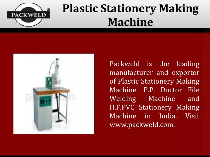 plastic stationery making machine