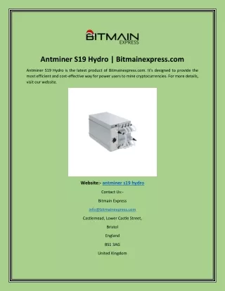 antminer s19 hydro bitmainexpress com