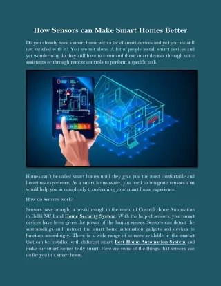 how sensors can make smart homes better