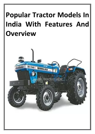 Popular Tractor Models In India With Features And Overview