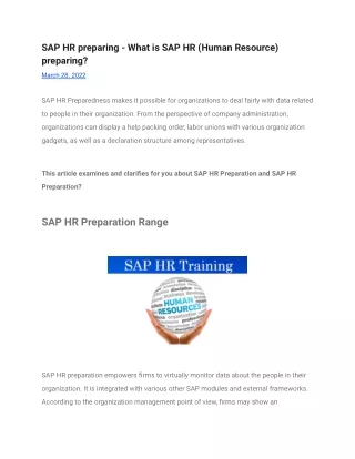 SAP HR preparing What is SAP HR Human Resource preparing