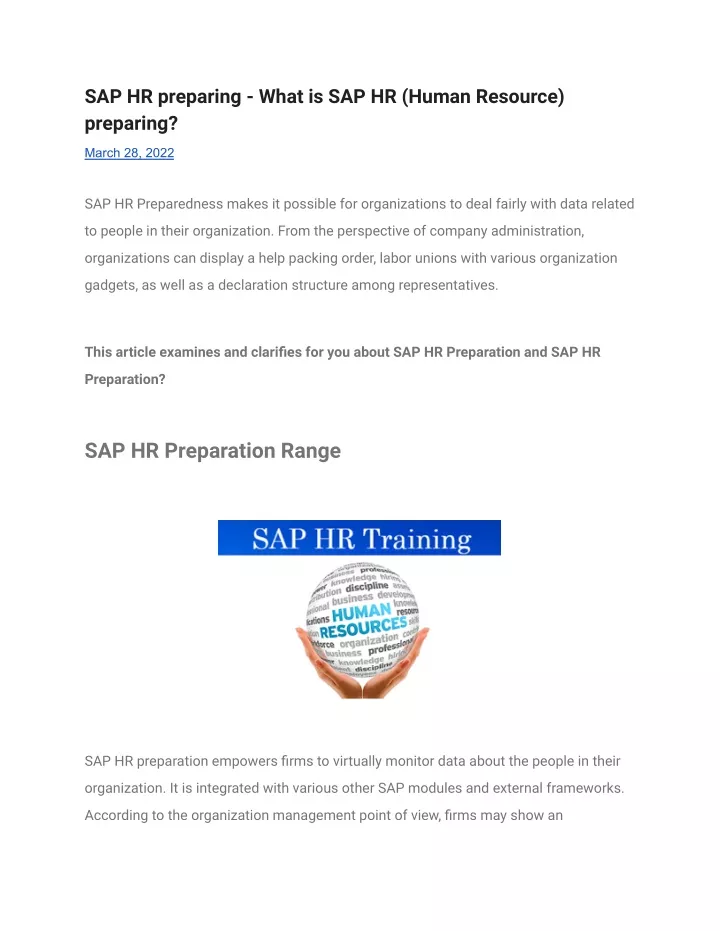 sap hr preparing what is sap hr human resource