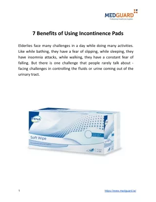 7 benefits of using incontinence pads
