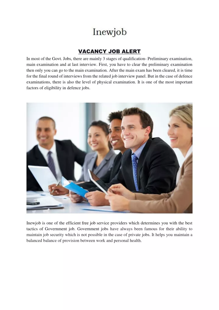 vacancy job alert