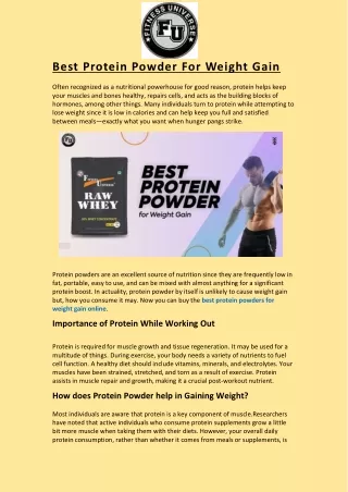 Best Protein Powder For Weight Gain