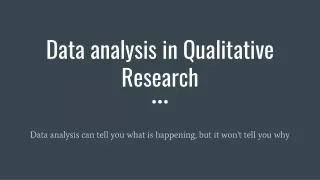 Data analysis in Qualitative Research