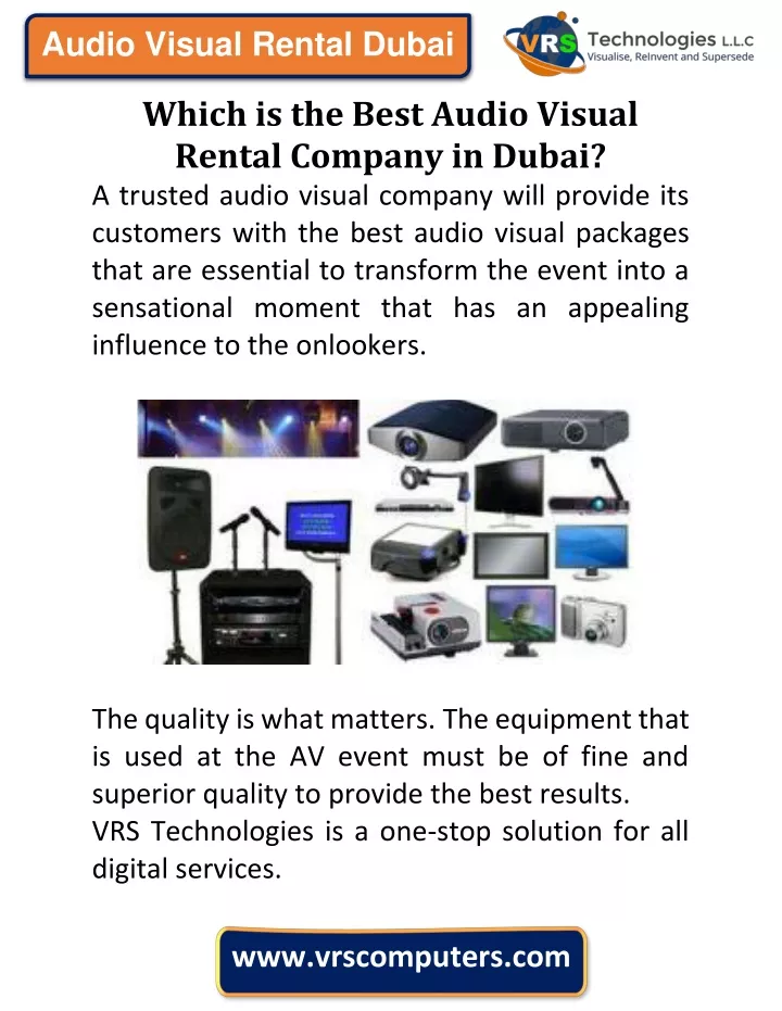 audio visual rental dubai