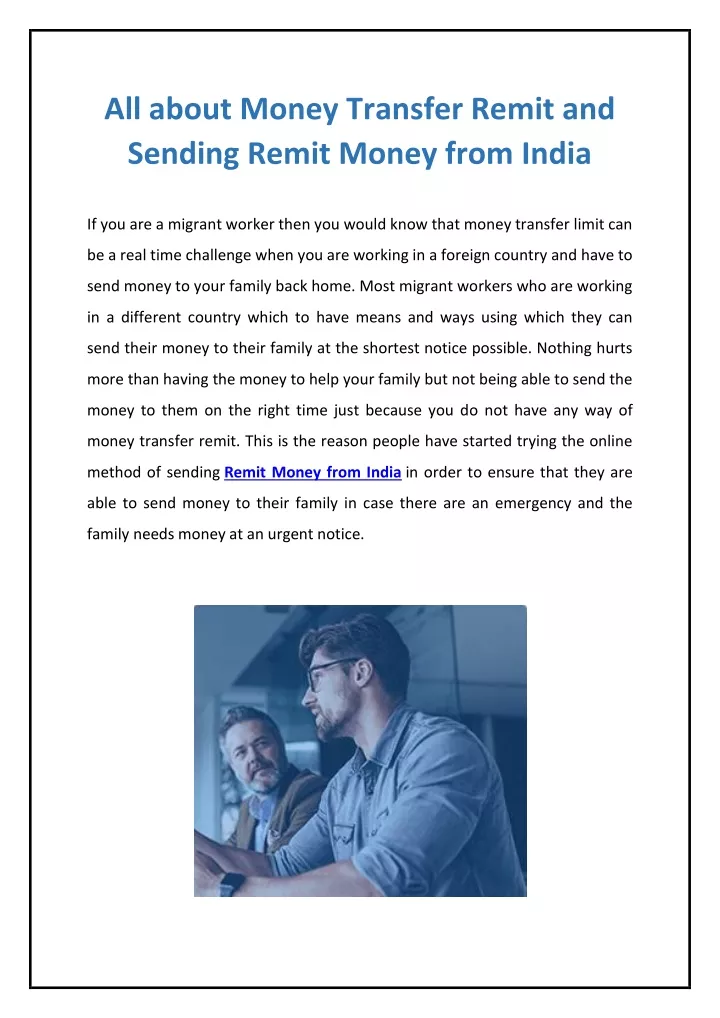 all about money transfer remit and sending remit