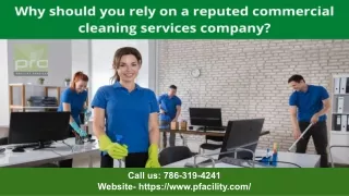 Why should you rely on a reputed commercial cleaning services company_