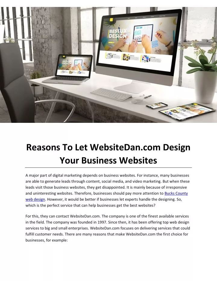 reasons to let websitedan com design your