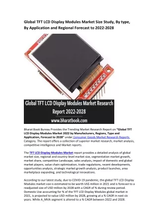 global tft lcd display modules market size study