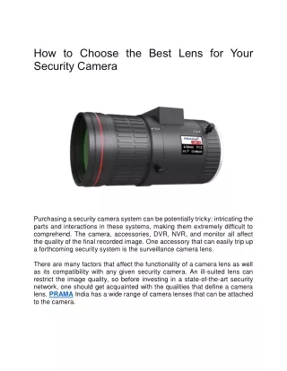 How to Choose the Best Lens for Your Security Camera (blog i)