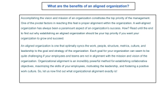 What are the benefits of an aligned organization?